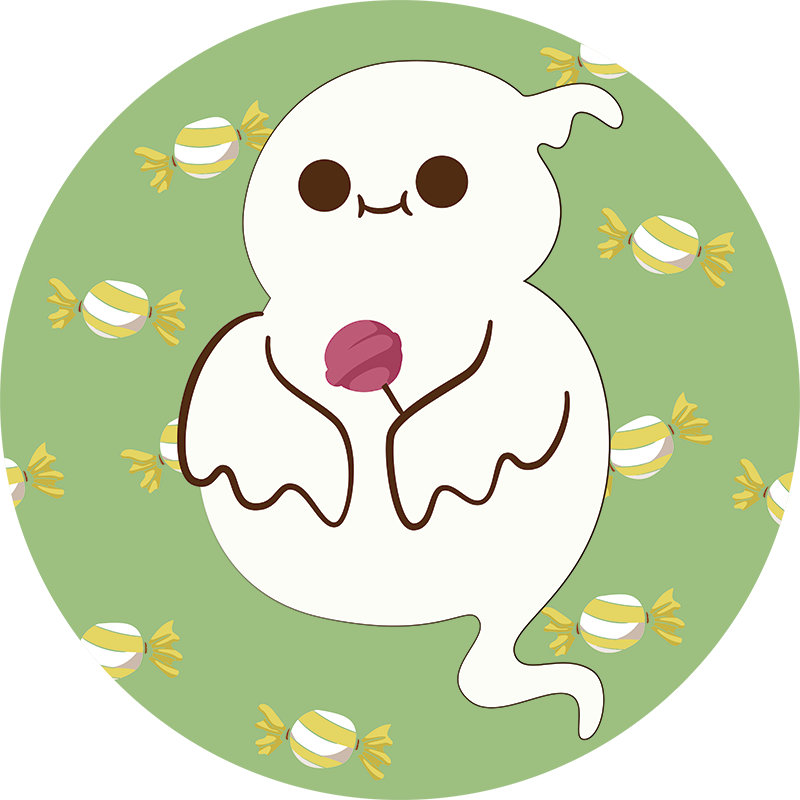 Kids vinyl rug fun ghost design - TenStickers