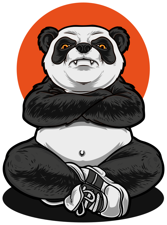 Kids vinyl rug panda gangster - TenStickers