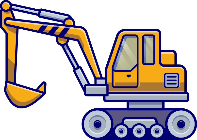 Kids vinyl rug excavator yellow design for kids - TenStickers