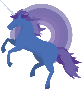 Kids vinyl rug in blue and purple unicorn design - TenStickers
