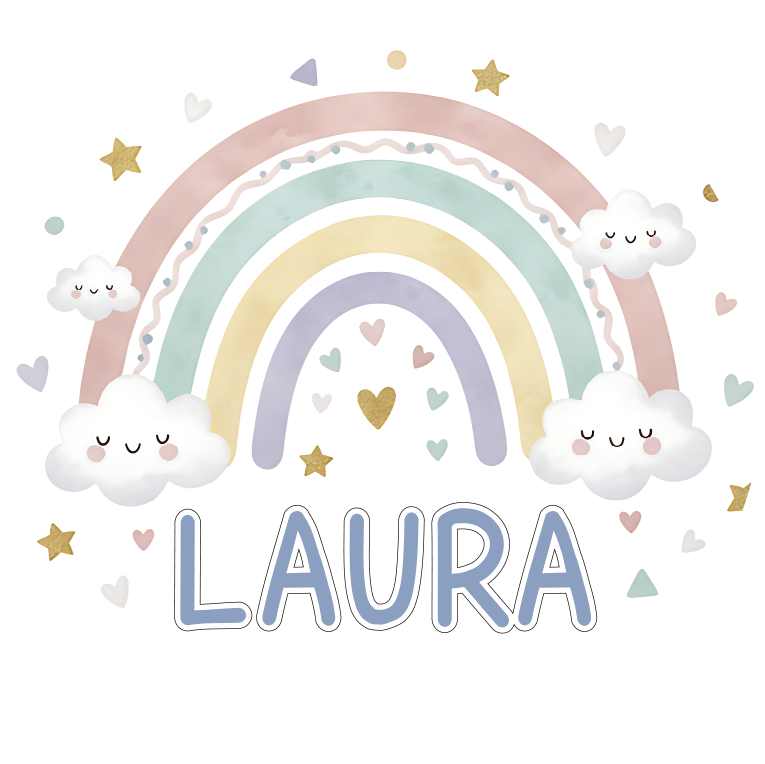 Kids vinyl rug rainbow with name - TenStickers