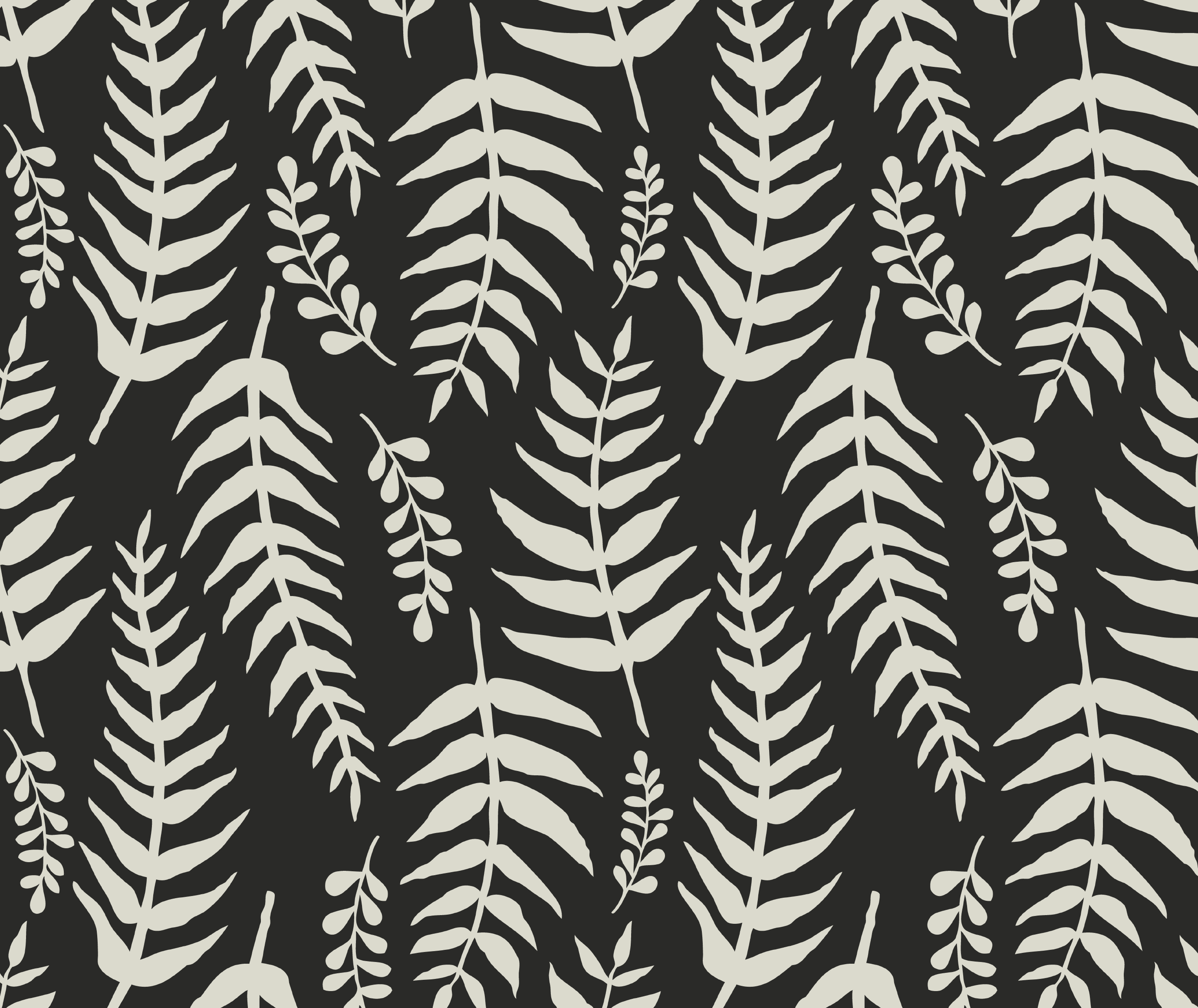 Black ferns bathroom vinyl rug - TenStickers