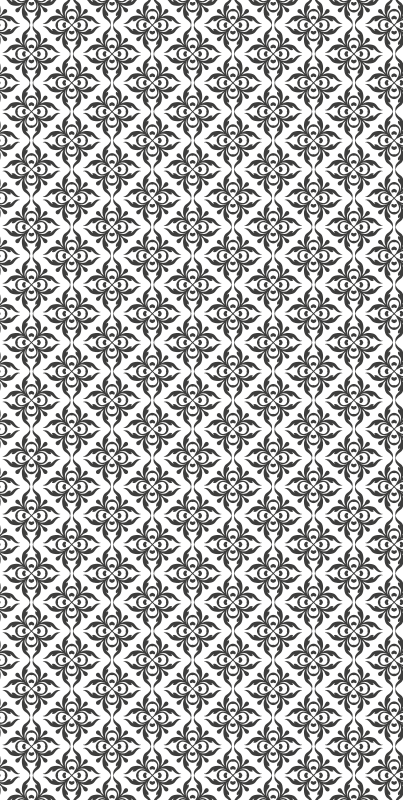 Bathroom vinyl rug with black tile design - TenStickers