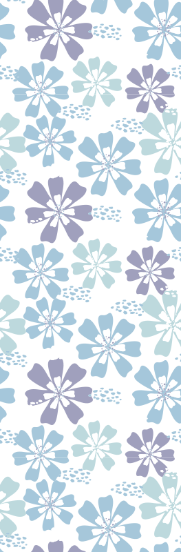 Pastel floral pattern bathroom vinyl rug - TenStickers