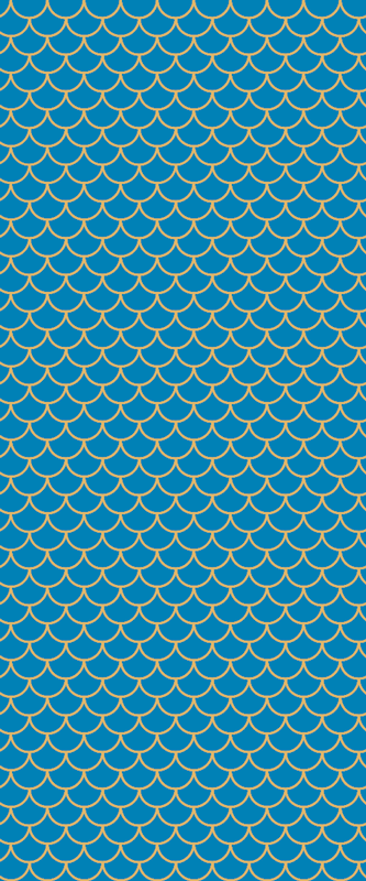 Bathroom vinyl rug in blue fish scales pattern - TenStickers