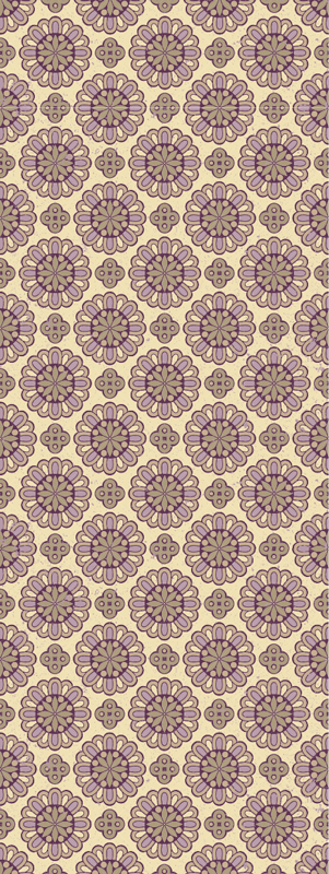 Bathroom vinyl rug in purple ethnic mandala design - TenStickers