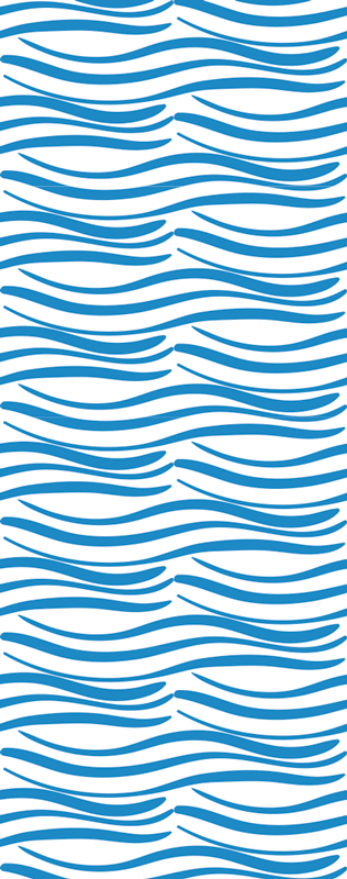 Bathroom vinyl rug with small waves design - TenStickers