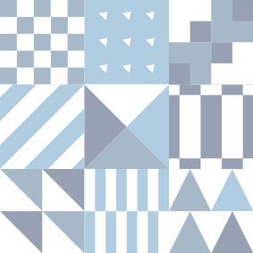 Bathroom vinyl rug with geometric blue design - TenStickers