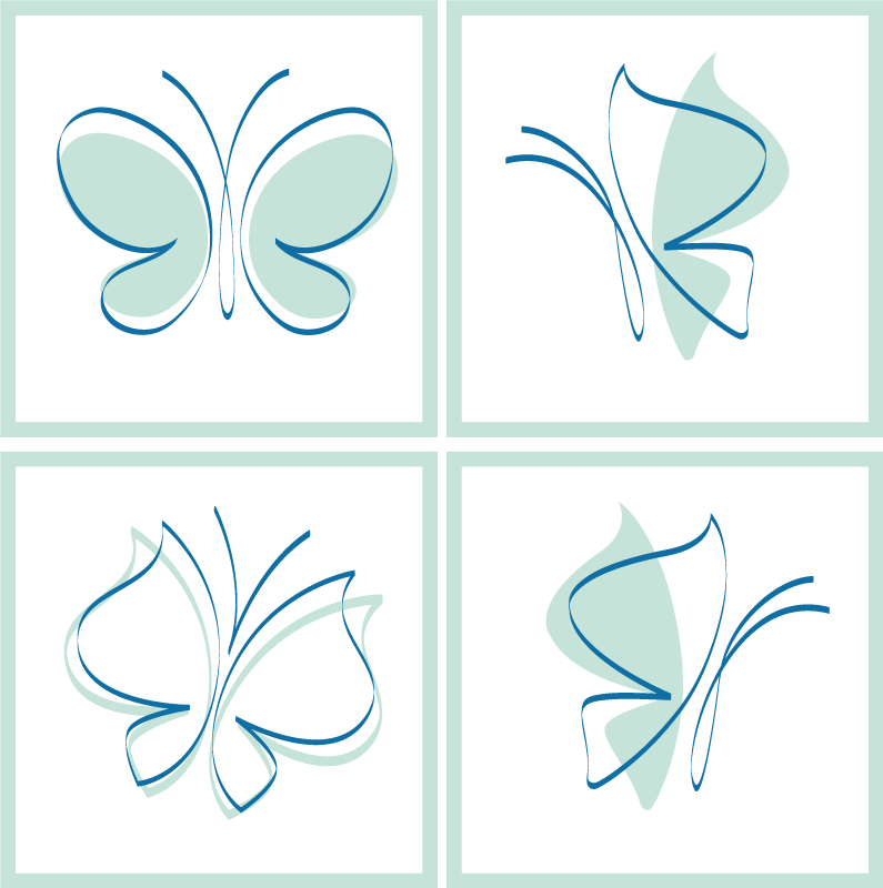 Bathroom vinyl rug with butterfly silhouettes - TenStickers