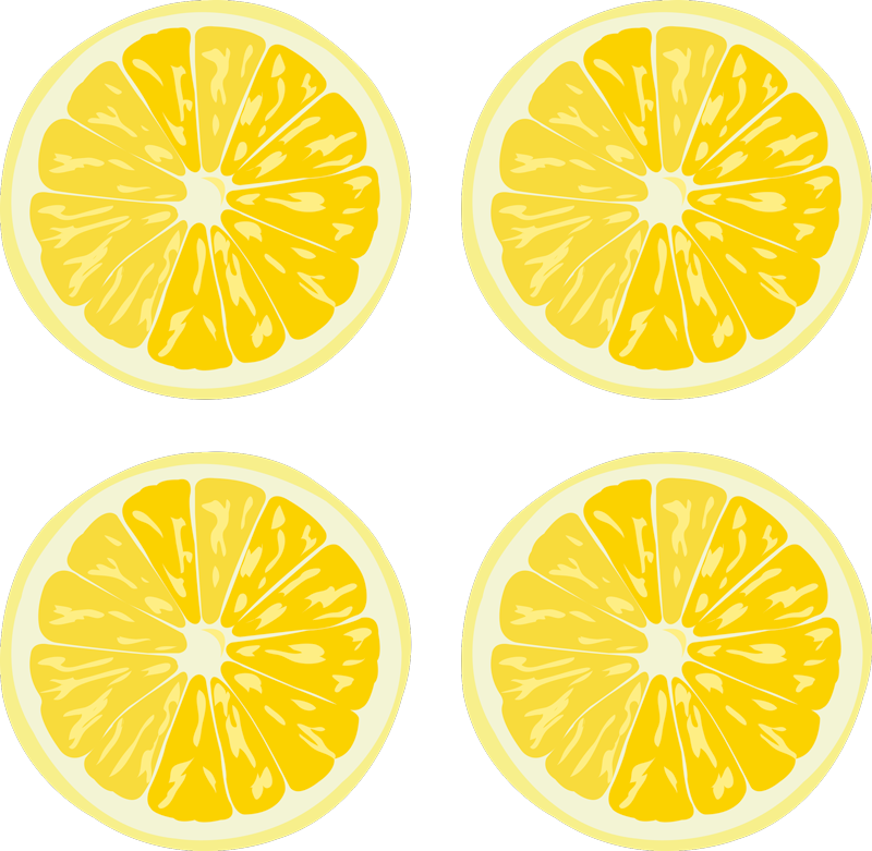 Sliced lemons kitchen vinyl rug - TenStickers