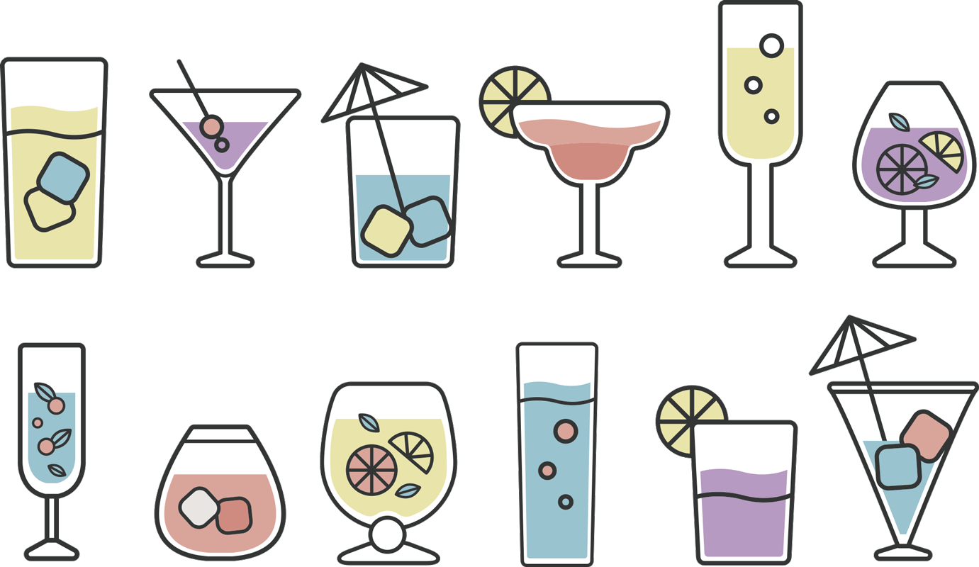 Kitchen vinyl rug with cocktails design - TenStickers