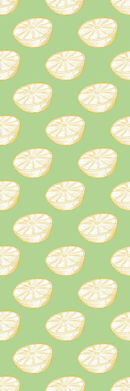 Kitchen vinyl rug hand drawn lemon design - TenStickers