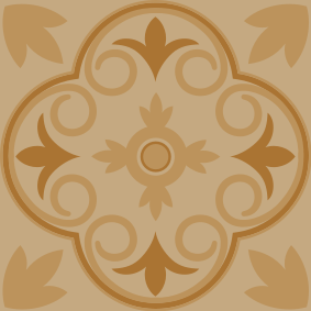 Kitchen vinyl rug in beige vintage floral pattern - TenStickers