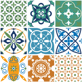 Kitchen vinyl rug with porcelain tile design - TenStickers