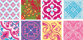 Kitchen vinyl rug with vibrant mediterranean tiles - TenStickers