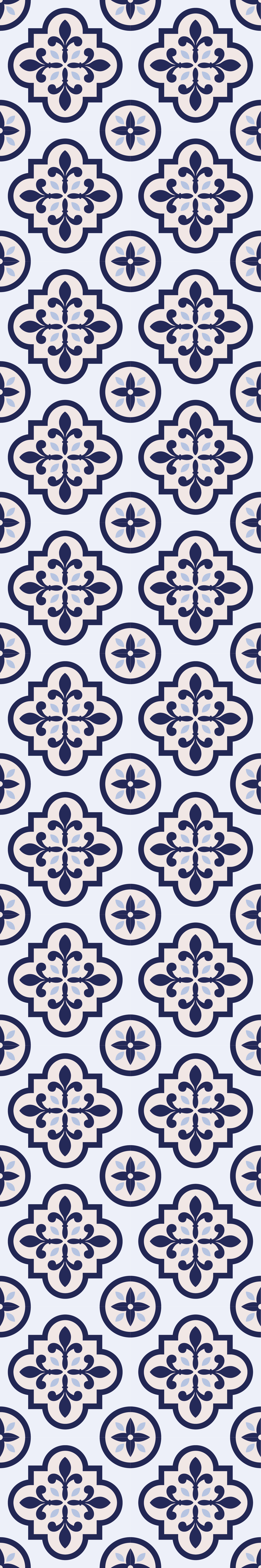 Kitchen vinyl rug blue typical portuguese tile - TenStickers