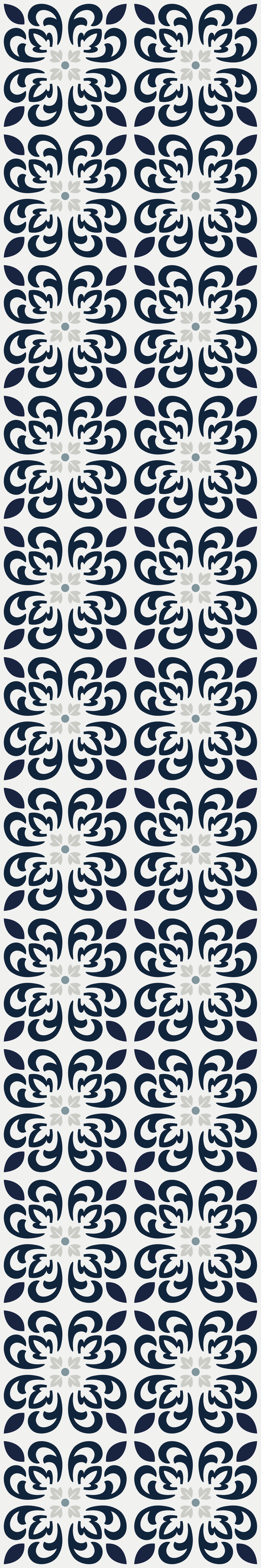 Kitchen vinyl rug dark blue clover tile - TenStickers