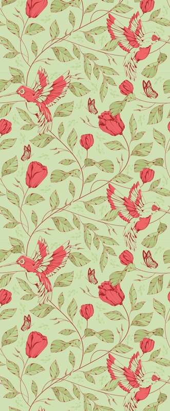 Bedroom vinyl rug with red tulips pattern - TenStickers