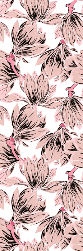 Bedroom vinyl rug close up of white and pink magnolia - TenStickers