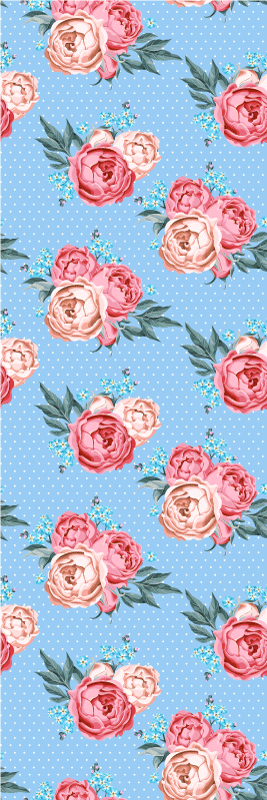 Shabby chic polka dot pattern bedroom vinyl rug - TenStickers