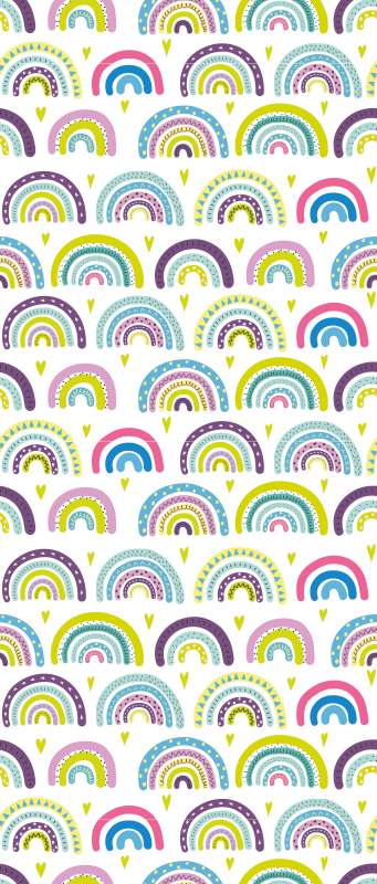 Bedroom vinyl rug with colorful abstract rainbow pattern - TenStickers