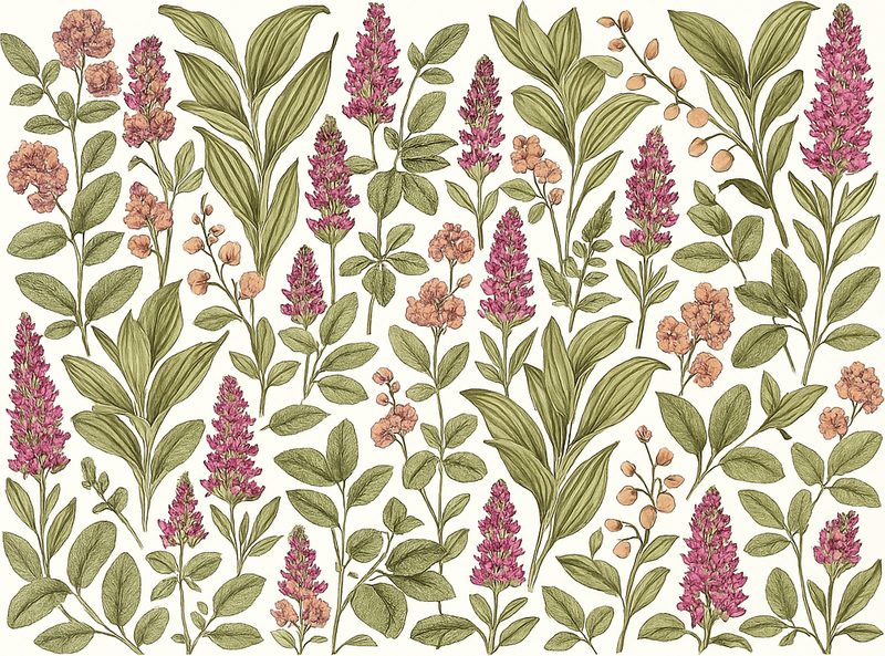 Bedroom vinyl rug with colorful botanical design - TenStickers