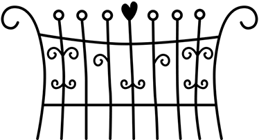 Bedroom vinyl rug with heart-shaped fence - TenStickers