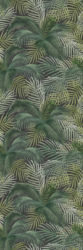 Office vinyl rug with green palm leaves design - TenStickers