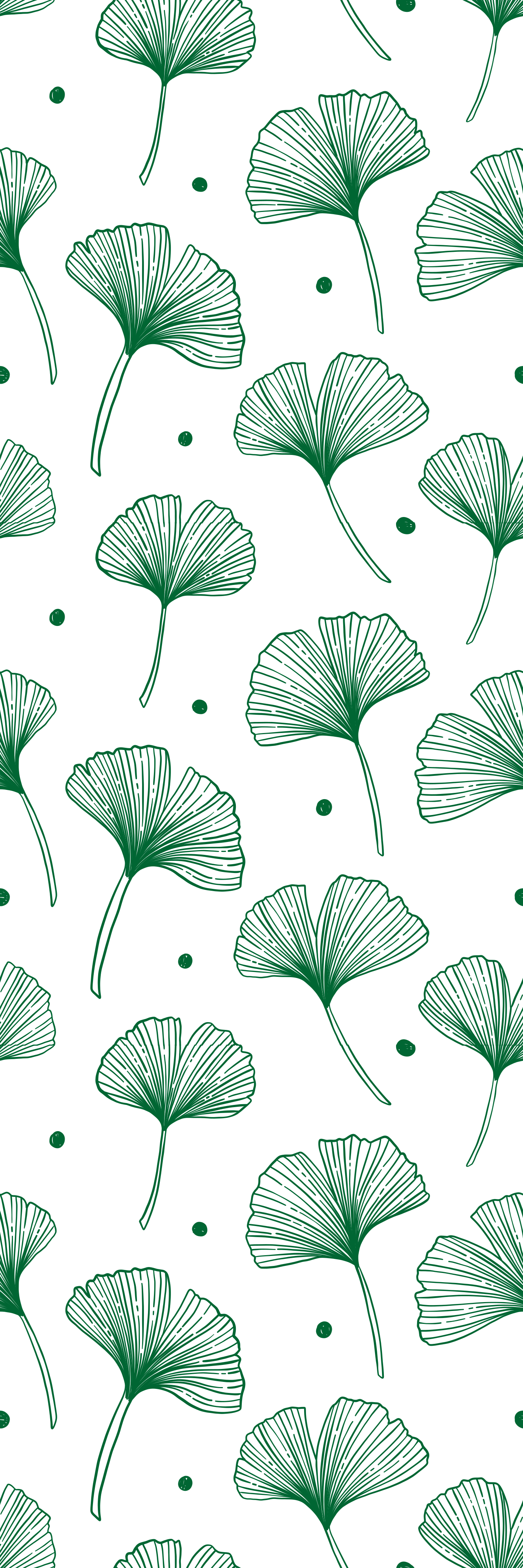 Office vinyl rug with large ginkgo green leaves - TenStickers