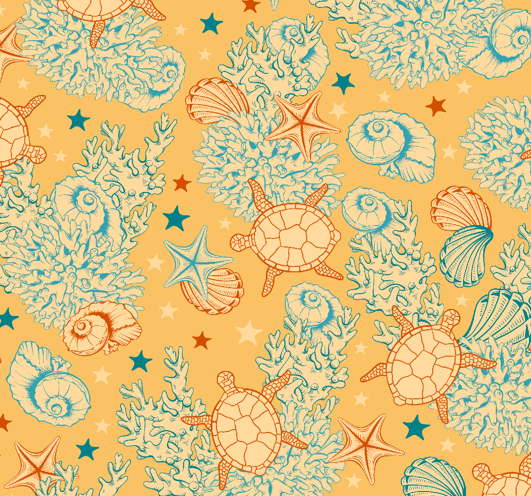 Bedroom vinyl rug underwater life soft colors - TenStickers