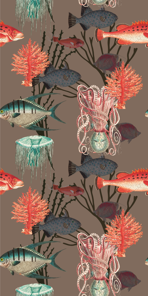 Bedroom vinyl rug coral aquatic life - TenStickers