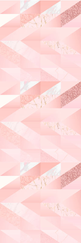 Bedroom vinyl rug with a playful pink geometric design - TenStickers
