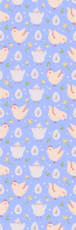 Bedroom vinyl rug featuring kids' chicken characters - TenStickers