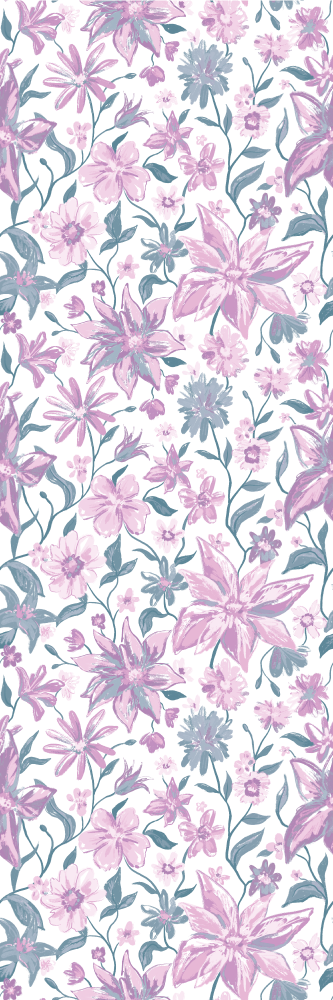Bedroom vinyl rug with pink and grey roses - TenStickers