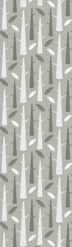 Bedroom vinyl rug in nordic gray branch design - TenStickers