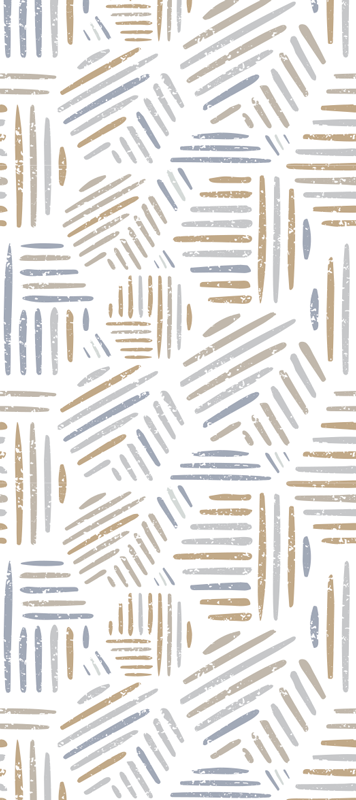 Nordic vinyl rug with pastel lines in threes - TenStickers
