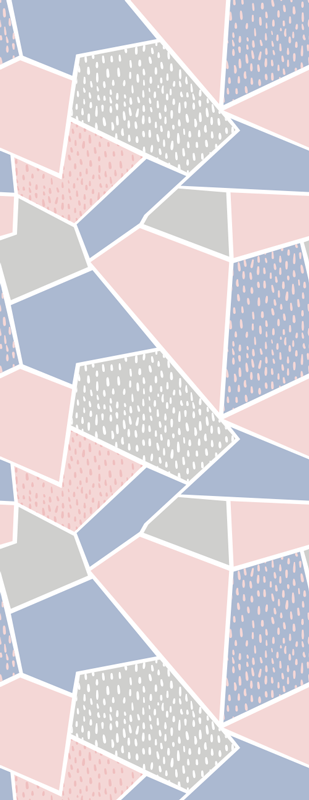 Nordic vinyl rug in soft pastel geometric design - TenStickers