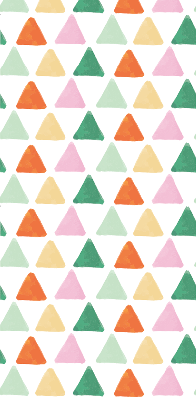 Nordic vinyl rug with pastel triangle pattern - TenStickers