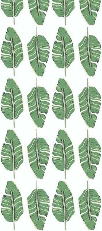 Nordic vinyl rug in green leaf pattern - TenStickers