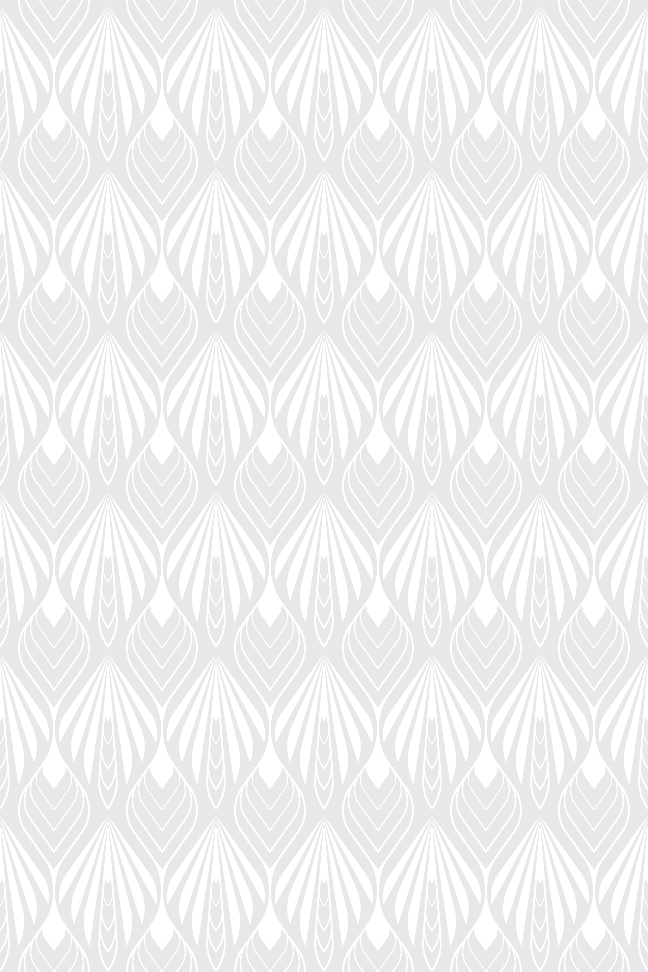 Nordic vinyl rug with white and grey leaf pattern - TenStickers