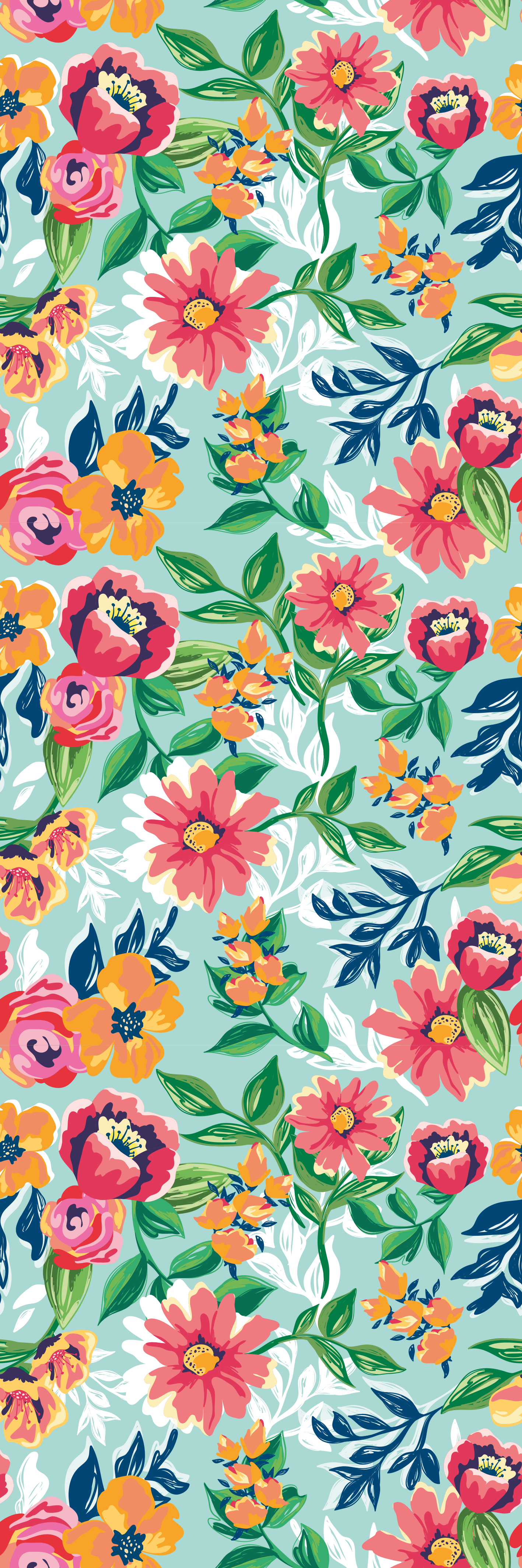 Nature vinyl rug in vibrant wilderness design - TenStickers