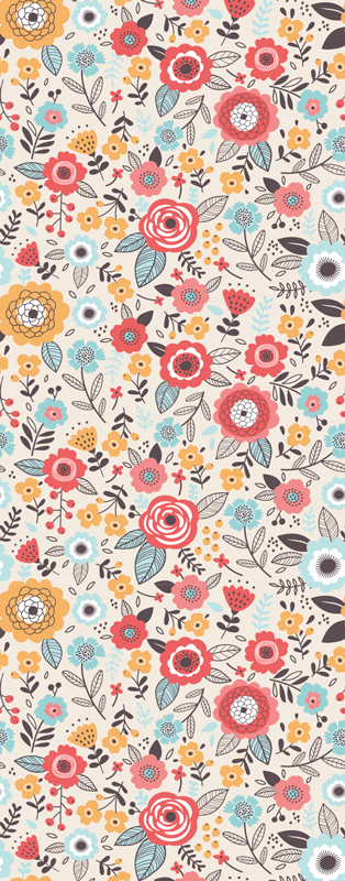Nature vinyl rug flowerprint ditsy design - TenStickers
