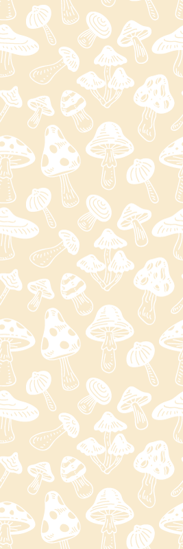 Nature vinyl rug with beige mushroom designs - TenStickers