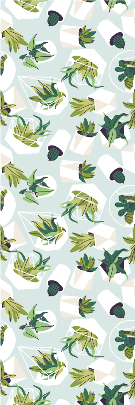 Nature vinyl rug green cactus - TenStickers