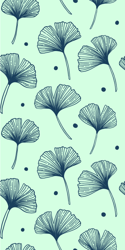 Nature vinyl rug in floral blue design - TenStickers