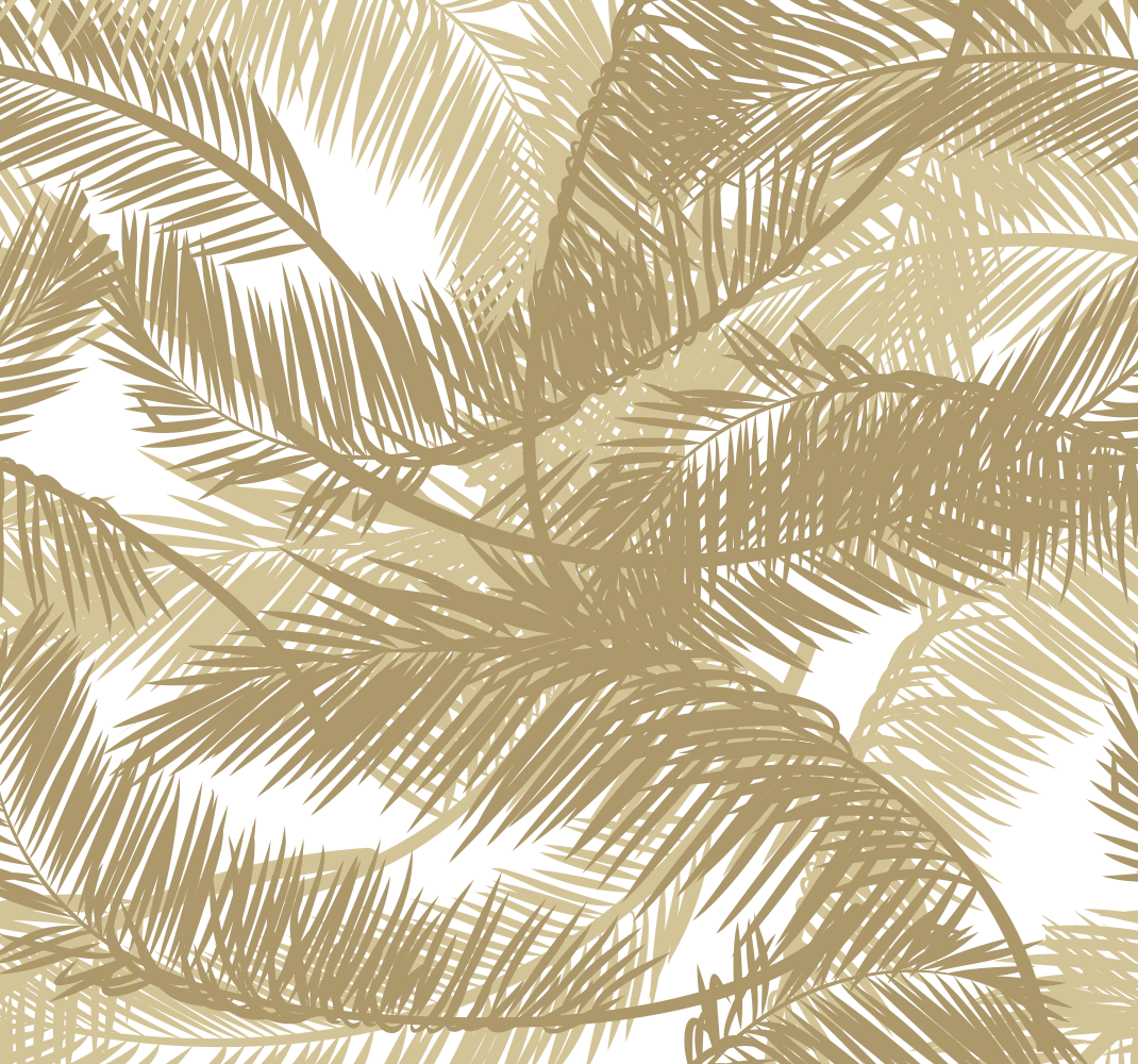 Nature vinyl rug with golden tropical palm trees - TenStickers