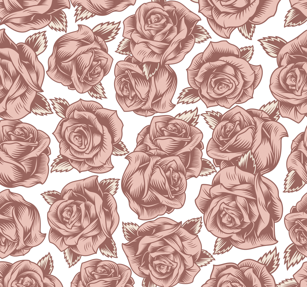 Retro roses nature vinyl rug - TenStickers