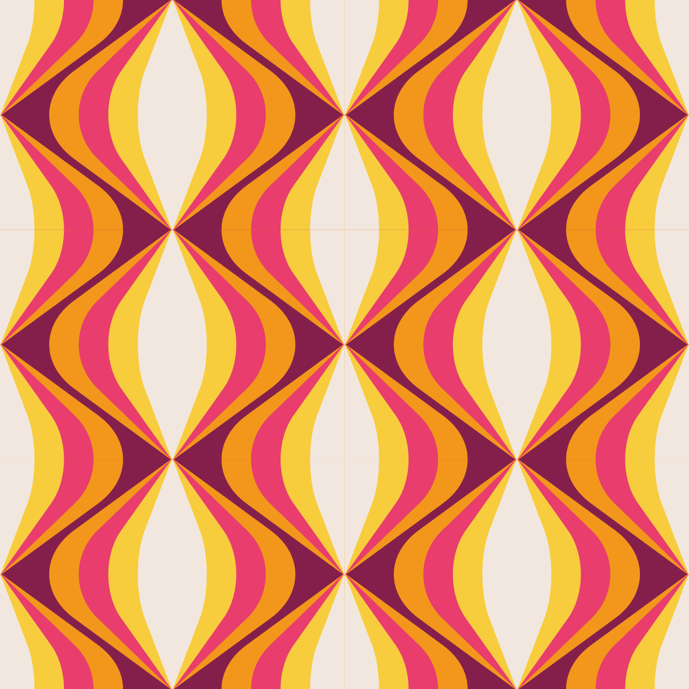Vintage vinyl rug retro orange wave - TenStickers