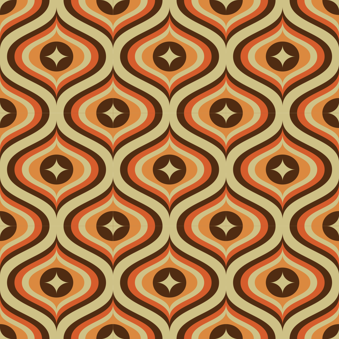 Vintage vinyl rug in retro orange and brown - TenStickers