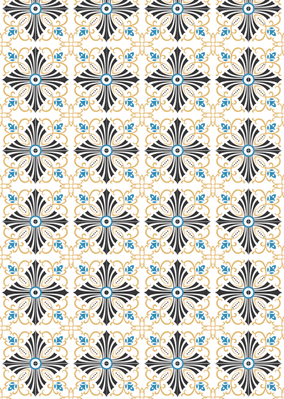 Vintage vinyl rug with retro cross spiral design - TenStickers